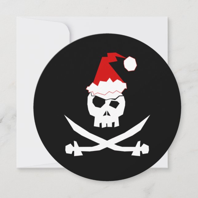 + Jolly Roger | Pirat Santa + [Julfest] Inbjudningar (Framsida)