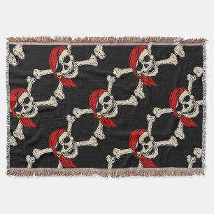 Jolly Roger Pirat Skull Bones Red Bandanna Mysfilt