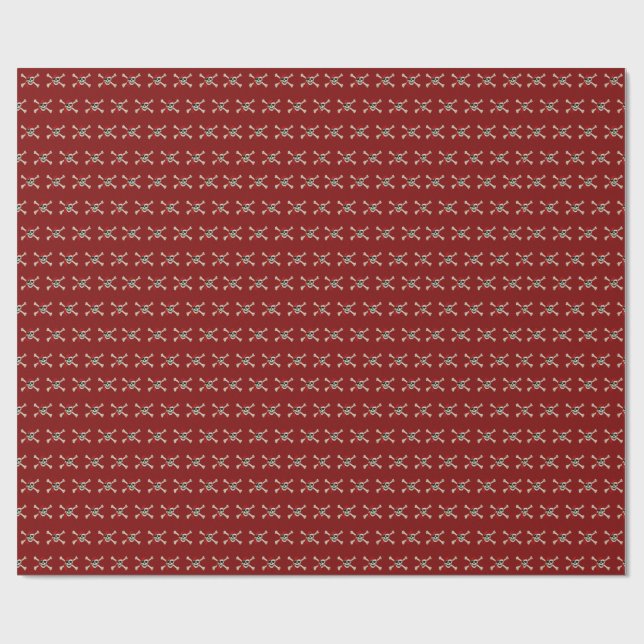 Jolly Roger Pirat Skull Bones Red Bandanna Presentpapper (Platt)