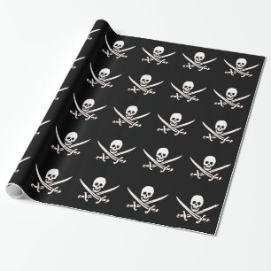 Jolly Roger Pirat Skull Bones Red Bandanna Presentpapper
