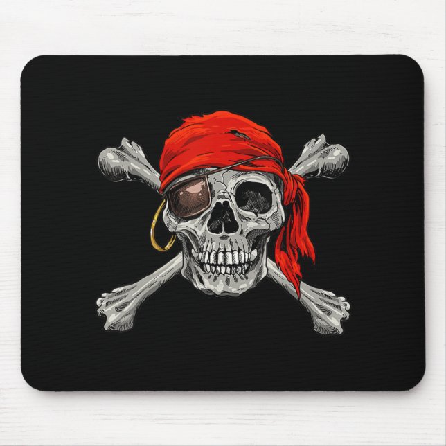 Jolly Roger Pirat Skull Crossbone Halloween Cost Musmatta (Framsidan)