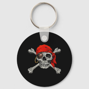 Jolly Roger Pirat Skull Crossbone Halloween Cost Nyckelring