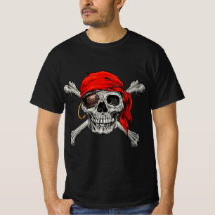Jolly Roger Pirat Skull Crossbone Halloween Cost T Shirt