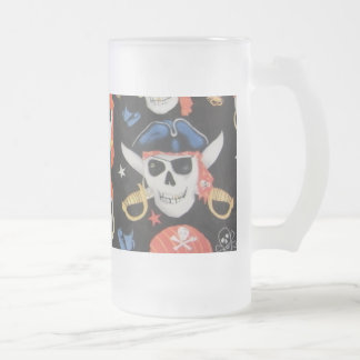Jolly Roger Pirat Skull Frostat Ölglas