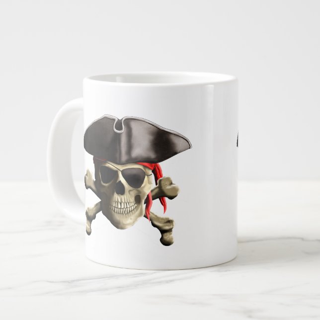 Jolly Roger Pirat Skull Jumbo Mugg (Framsida vänster)