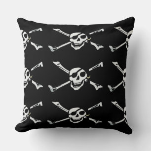 Jolly Roger Pirat Skull Mönster Dekorativ kudde