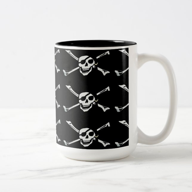 Jolly Roger Pirat Skull Mönster Mugg (Höger)