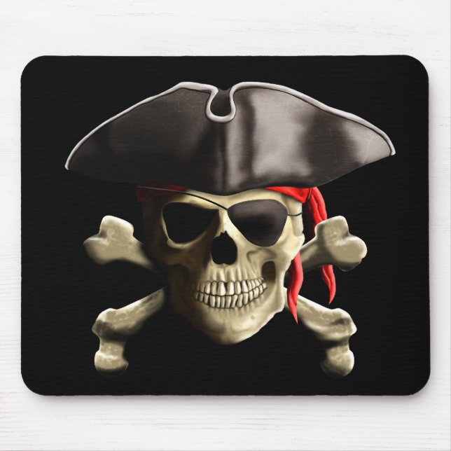 Jolly Roger Pirat Skull Musmatta (Framsidan)