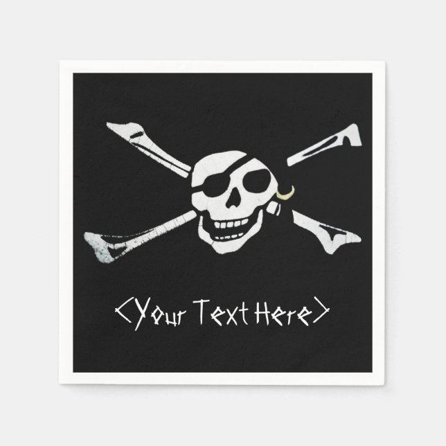 Jolly Roger Pirat Skull Napkins Pappersservett (Framsidan)