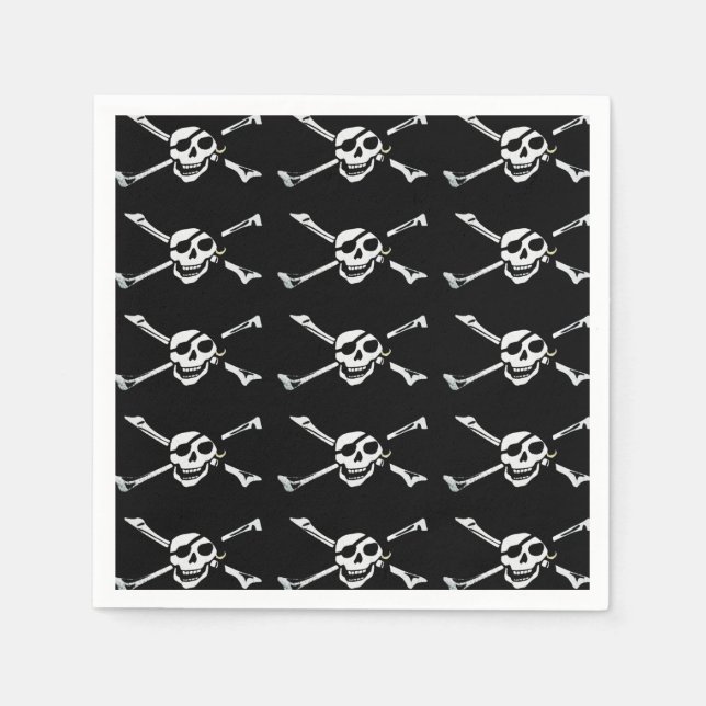 Jolly Roger Pirat Skull Napkins Pappersservett (Framsidan)