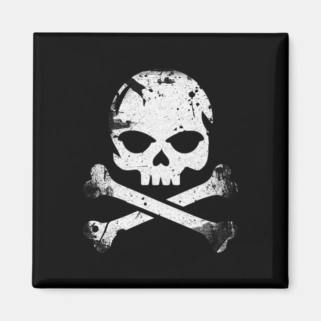 Jolly Roger Pirat Skull och Crossbone Flagga Hallo Magnet (Framsidan)