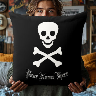 Jolly Roger Pirat Skull och Crossbone Kudde