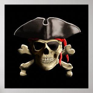 Jolly Roger Pirat Skull Poster