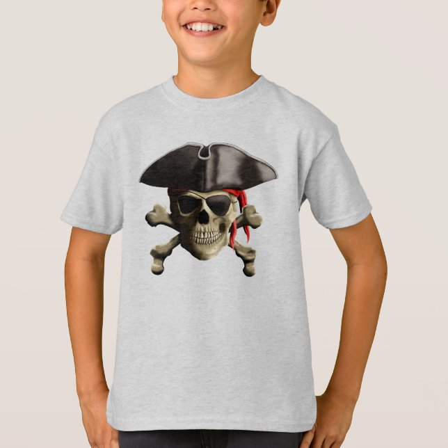 Jolly Roger Pirat Skull T-shirt (Framsida)