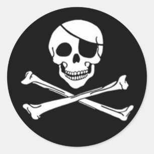 Jolly Roger Pirat Stickers Runt Klistermärke