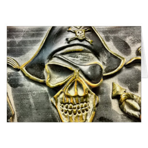 Jolly Roger Pirat Treasure Chest Hälsningskort