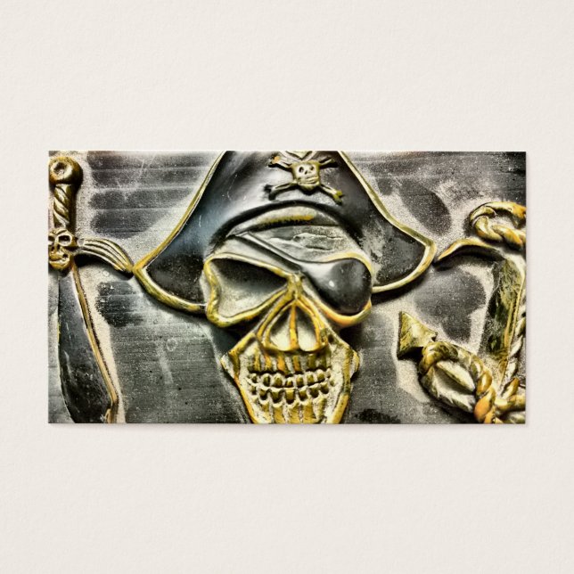 Jolly Roger Pirat Treasure Chest Visitkort (Framsidan)