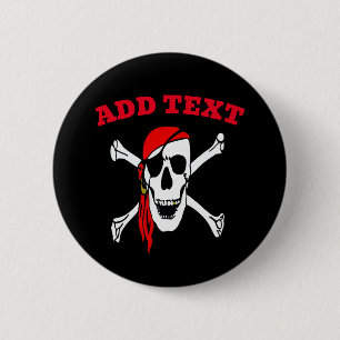 Jolly Roger Pirater Skull och Bones Knapp