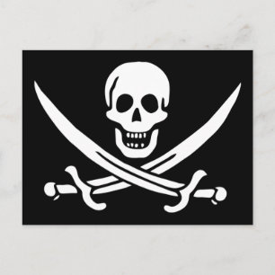 Jolly Roger Piratflagga Postkort Vykort
