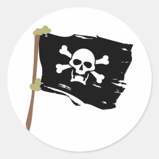 Jolly Roger piratflagga Runt Klistermärke