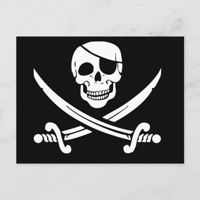 Jolly Roger, piratflagga Vykort (Framsida)
