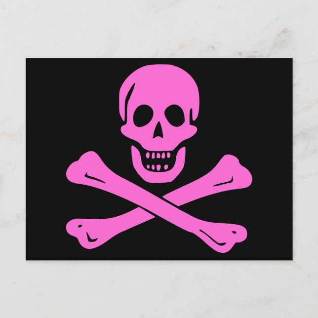 Jolly Roger Rosa Vykort (Framsida)