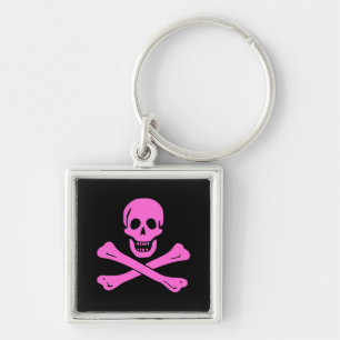 Jolly Roger rosor Fyrkantig Silverfärgad Nyckelring