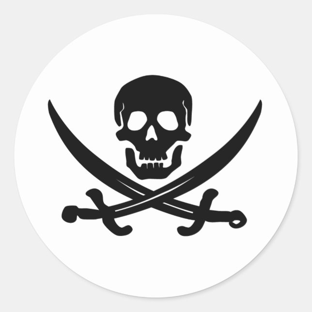 Jolly Roger Runt Klistermärke (Framsida)