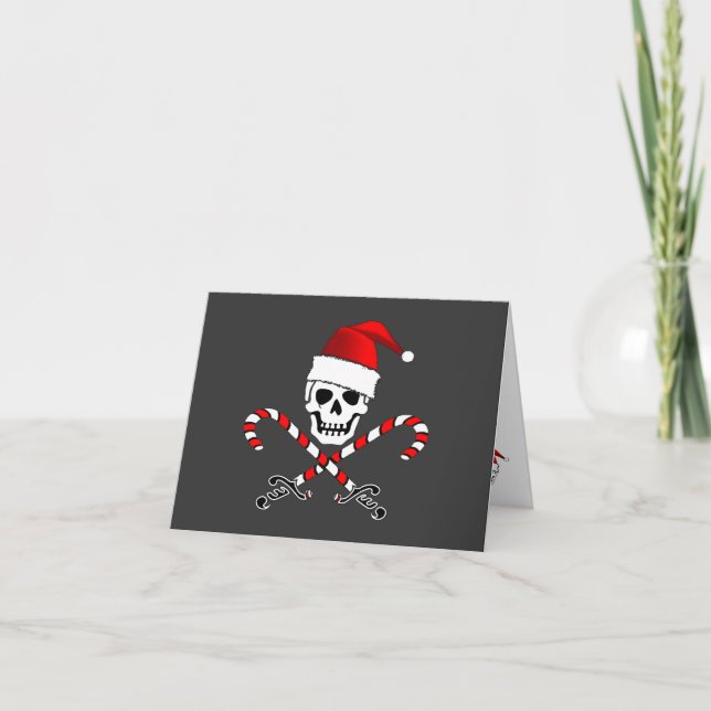 Jolly Roger Santa för pirat julkort Helgkort (Framsida)