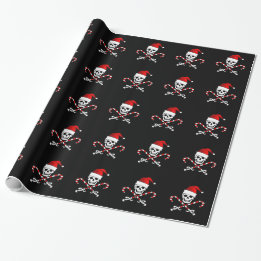 Jolly Roger Santa som slår in papper Presentpapper