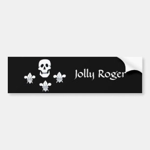 JOLLY ROGER SKULL OCH TRE LILIES FLAGGA BILDEKAL