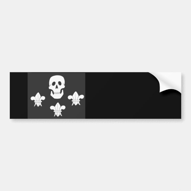JOLLY ROGER SKULL OCH TRE LILIES FLAGGA BILDEKAL (Framsidan)