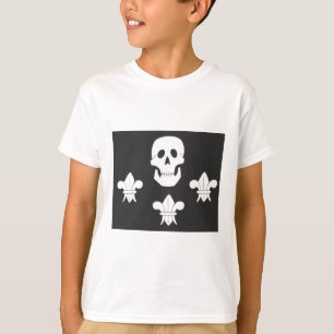 JOLLY ROGER SKULL OCH TRE LILIES FLAGGA TEE SHIRT