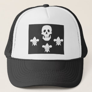 JOLLY ROGER SKULL OCH TRE LILIES FLAGGA TRUCKERKEPS