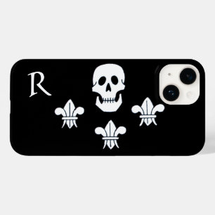 JOLLY ROGER SKULL OCH TRE LILILIES FLAGGA MONOGRAM