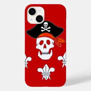 JOLLY ROGER SKULL, PIRAT HAT OCH TRE LILILIER