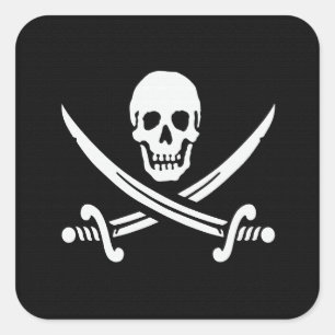 Jolly Roger Sticker Fyrkantigt Klistermärke