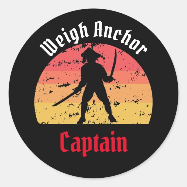 Jolly Roger Sunset Runt Klistermärke (Framsida)