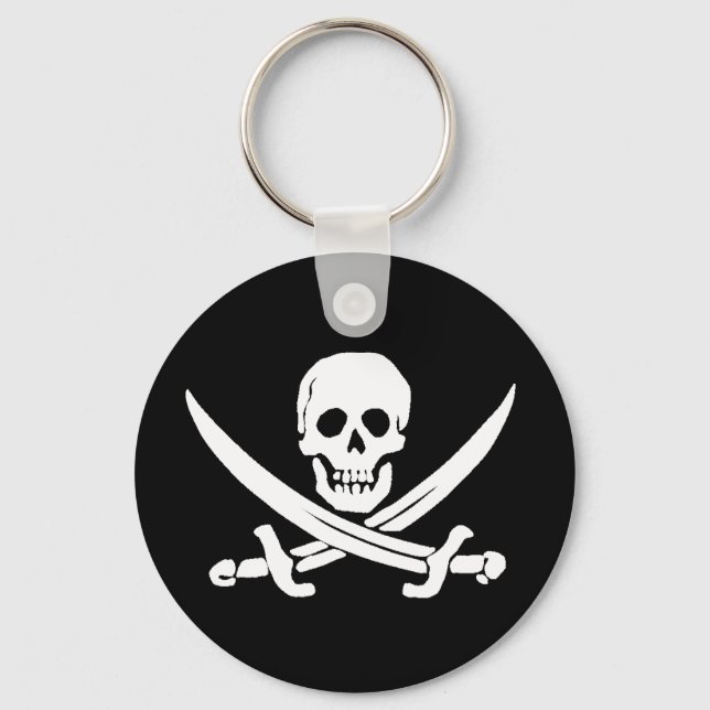 Jolly Roger Sword Pirat Keychain Nyckelring (Framsida)