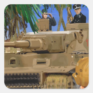 JOLLY ROGER TIGER TANK. FYRKANTIGT KLISTERMÄRKE