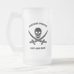 Jolly Rogers Instant Pirat Add Rum Frostat Ölglas