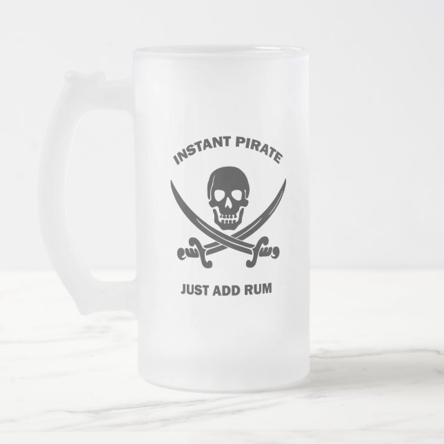 Jolly Rogers Instant Pirat Add Rum Frostat Ölglas (Vänster)