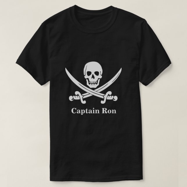 Jolly Rogers Pirat kapten Anpassningsbar T Shirt (Design framsida)