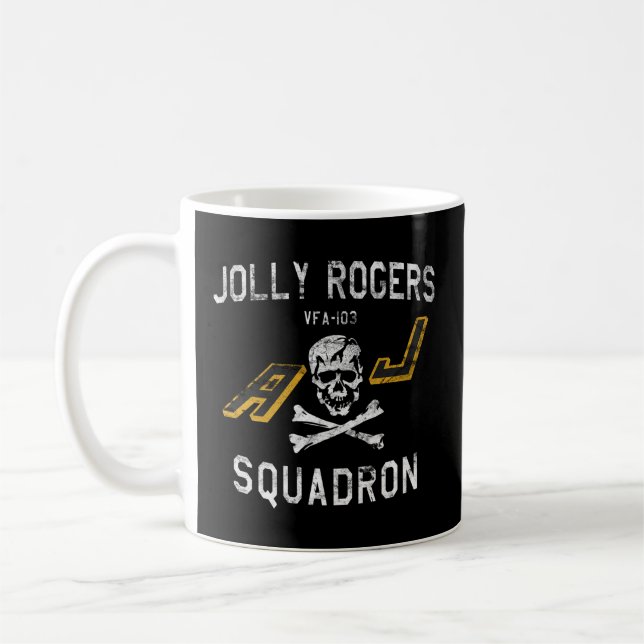 Jolly Rogers Strejka Fighter Squadron Vfa-103 Kaffemugg (Vänster)