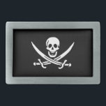 Jolly rosa pirat flagga<br><div class="desc">Anpassa den här roligten Jolly Roger pirat skalle och korsade svärd flagga mot svart bakgrund. Du kan enkelt ändra bakgrunden till färg från över 200 färger.</div>