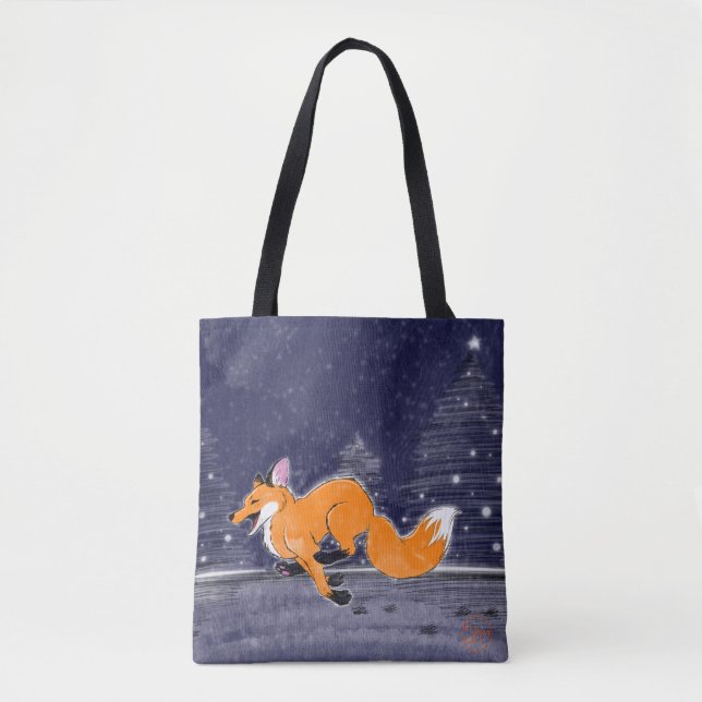 Jolly Running Fox Tote Tygkasse (Framsida)