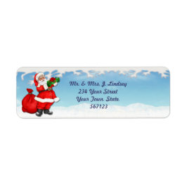 Jolly Santa Address Label Returadress Etikett