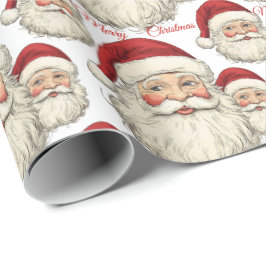 Jolly Santa Ansikte White Presentpapper