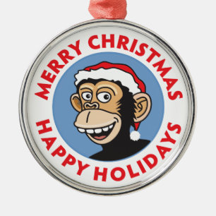 Jolly Santa apa Julgransprydnad Metall