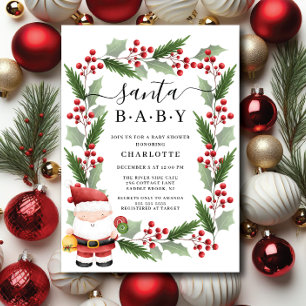 Jolly Santa Baby Shower-inbjudan Inbjudningar
